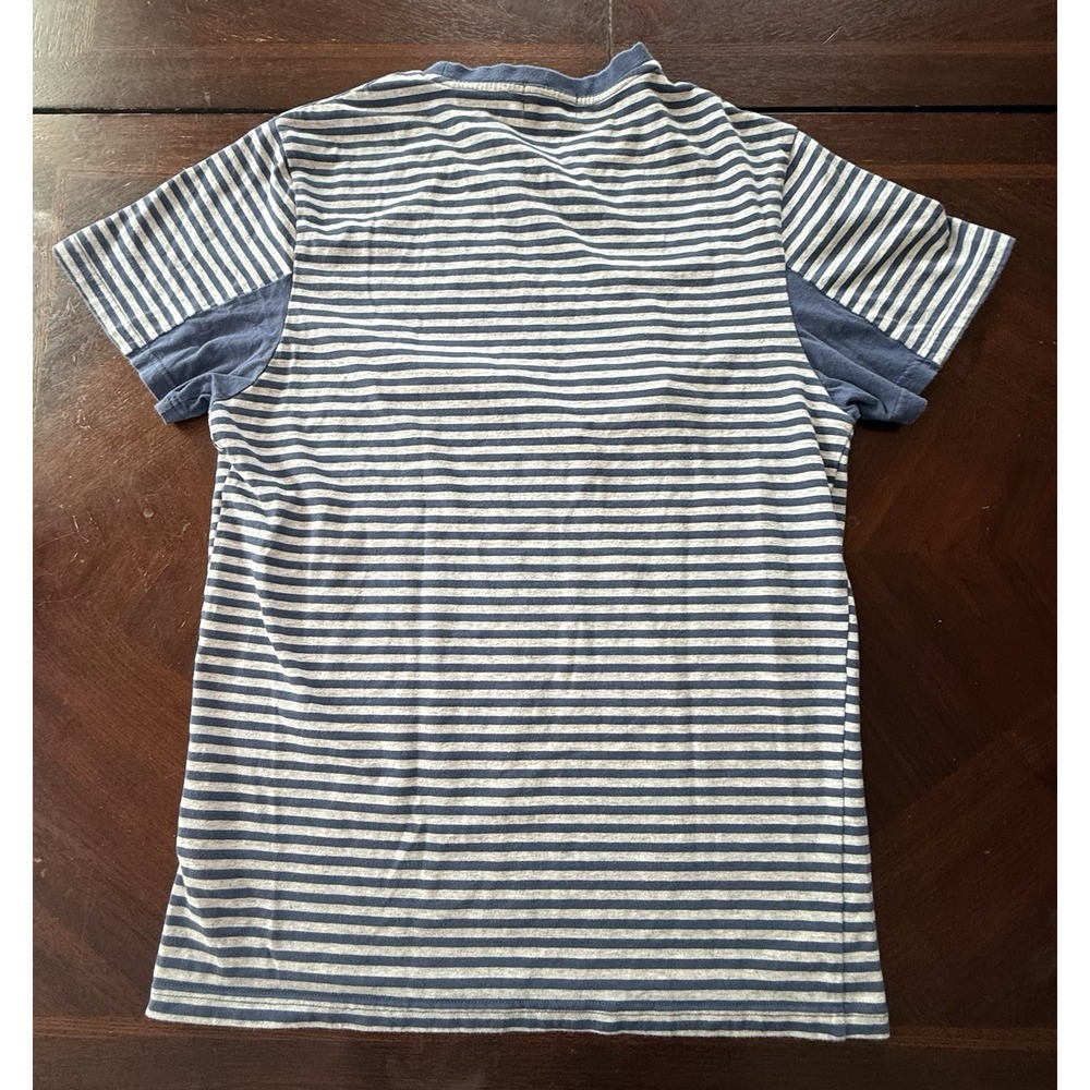 Karl Kani Y2K Striped Logo T Shirt Mens M Blue Cream Cotton Streetwear Graphic - Picture 6 of 10